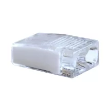   Csavar nélküli vezetékösszekötő, átlátszó/fehér 2×0,5-2,5mm2, 450VAC, max. 16A