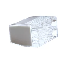   Csavar nélküli vezetékösszekötő, átlátszó/szürke 8×0,5-2,5mm2, 450VAC, max. 16A