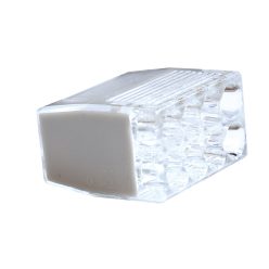   Csavar nélküli vezetékösszekötő, átlátszó/szürke 8×0,5-2,5mm2, 450VAC, max. 16A