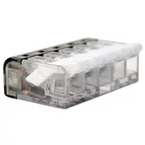   Csavar nélküli vezetékösszekötő, nyitható átlátszó 0,2-4mm2, 32A, 450VAC 5P