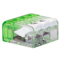   Csavar nélküli vezetékösszekötő, nyitható átlátszó 0,2-2,5mm2, 24A, 450VAC 3P