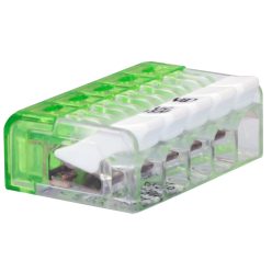   Csavar nélküli vezetékösszekötő, nyitható átlátszó 0,2-2,5mm2, 24A, 450VAC 5P