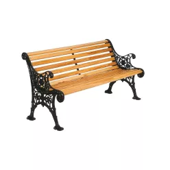 Köztéri pad alumínium-fa 140x57cm Milánó