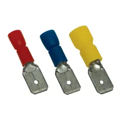   Szigetelt rátolható csatlakozó csap 6,3×0,8mm, 6mm2, sárgaréz, sárga