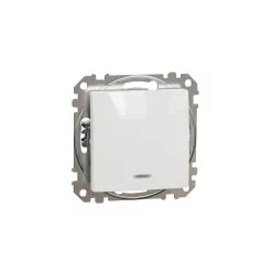   ÚJ SEDNA Váltókapcsoló, kék jelzőfénnyel, 16AX, fehér