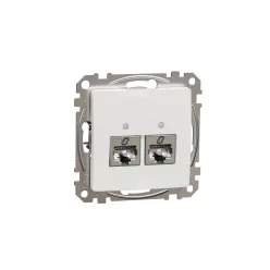 ÚJ SEDNA 2xRJ45 Cat6 STP aljzat, fehér