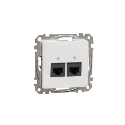 ÚJ SEDNA 2xRJ45 Cat6A UTP aljzat, fehér