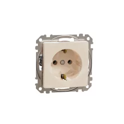   ÚJ SEDNA 2P+F csatlakozóaljzat, csavaros bekötés, 16A, bézs