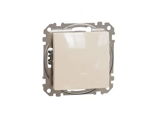 ÚJ SEDNA Váltóérintkezős nyomó, kék jelzőfénnyel, rugós bekötés, 10A, bézs