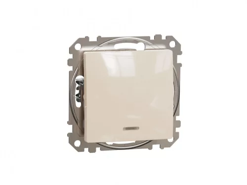 ÚJ SEDNA Váltókapcsoló, kék jelzőfénnyel, 16AX, bézs