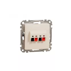   ÚJ SEDNA Kettős hangfalcsatlakozó, rugós bekötés, bézs