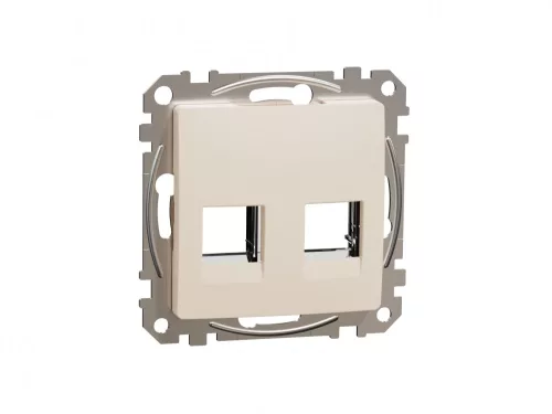 ÚJ SEDNA 2xRJ45 adapter, AMP-Tyco betétekhez, bézs