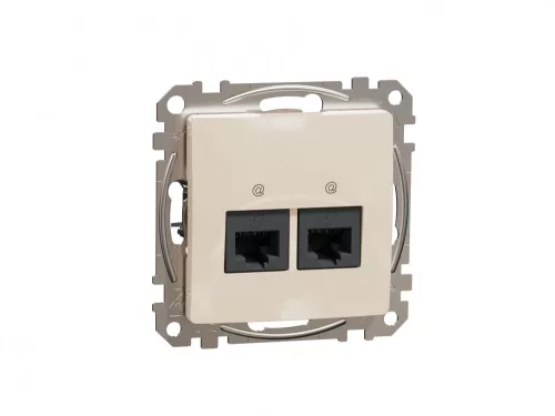 ÚJ SEDNA 2xRJ45 Cat5e UTP aljzat, bézs