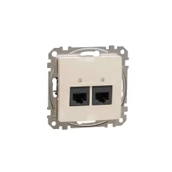 ÚJ SEDNA 2xRJ45 Cat6 UTP aljzat, bézs