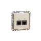 ÚJ SEDNA 2xRJ45 Cat6 UTP aljzat, bézs