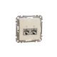 ÚJ SEDNA 2xRJ45 Cat6 STP aljzat, bézs