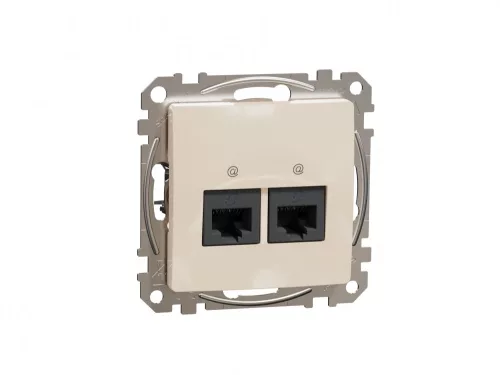 ÚJ SEDNA 2xRJ45 Cat6A UTP aljzat, bézs