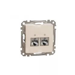 ÚJ SEDNA 2xRJ45 Cat6A STP aljzat, bézs