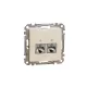 ÚJ SEDNA 2xRJ45 Cat6A STP aljzat, bézs