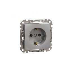   ÚJ SEDNA 2P+F csatlakozóaljzat, rugós bekötés, 16A, alumínium