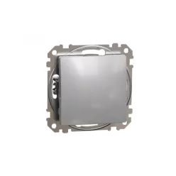   ÚJ SEDNA Váltókapcsoló, rugós bekötés, 10AX, (106), alumínium