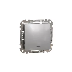   ÚJ SEDNA Váltókapcsoló, kék jelzőfénnyel, 16AX, alumínium