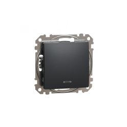   ÚJ SEDNA Váltókapcsoló, kék jelzőfénnyel, 10AX, antracit