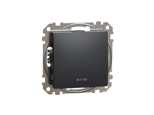 ÚJ SEDNA Váltókapcsoló, kék jelzőfénnyel, 10AX, antracit