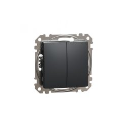   ÚJ SEDNA Kettős váltókapcsoló, rugós bekötés, 10AX, (106+6), antracit