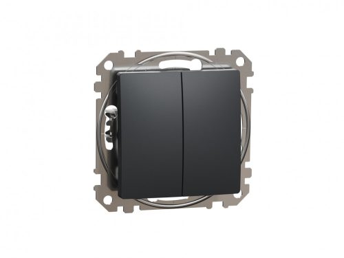 ÚJ SEDNA Kettős váltókapcsoló, rugós bekötés, 10AX, (106+6), antracit