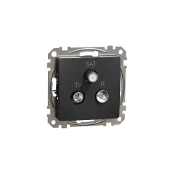 ÚJ SEDNA TV/R/SAT aljzat, végzáró, 4 dB, antracit