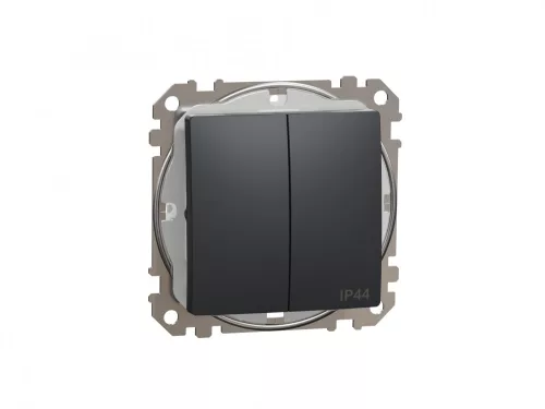 ÚJ SEDNA Csillárkapcsoló, rugós bekötés, 10AX, IP44, antracit