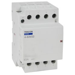   Installációs kontaktor 230V AC, 50Hz, 3 Mod, 2×NO+2×NC, AC1/AC7a, 63A