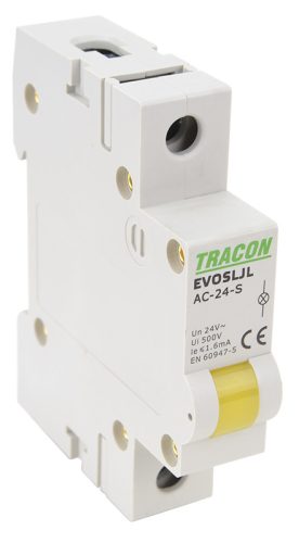 Jelző lámpa sínre szerelhető 24V Sárga