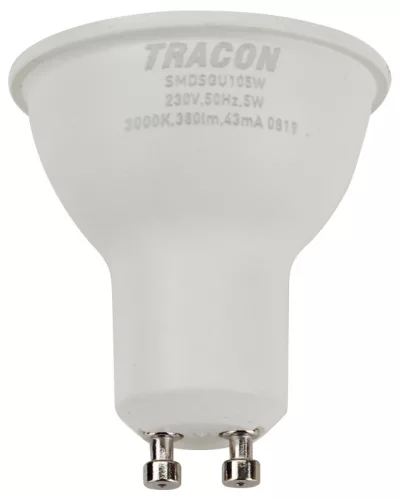 Műanyag házas SMD LED spot fényforrás SAMSUNG chippel GU10, 5W, 3000K