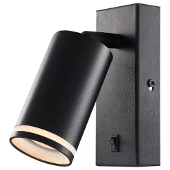   Oldalfali állítható spot lámpatest, fekete, kapcsolóval 100-240VAC, 50Hz, 1xGU10, max.35W