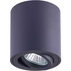   Mennyezeti spot lámpatest, hengeres, dönthető, fekete 100-240VAC, 50Hz, 1xGU10, max.35W
