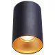 Mennyezeti spot lámpatest, hengeres, fekete, arany reflektor 100-240VAC, 50Hz, 1xGU10, max.35W