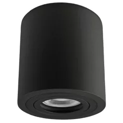   Mennyezeti védett spot lámpatest, hengeres, fekete 100-240VAC, 50Hz, 1xGU10, max.35W, IP44