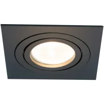   Süllyesztett spot lámpatest, négyzetes, dönthető, fekete 93x93x24mm
