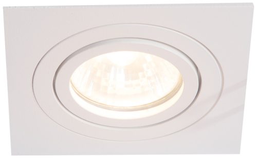 Süllyesztett spot lámpatest, négyzetes, dönthető, fehér 93x93x24mm