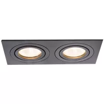   Süllyesztett spot lámpatest, négyzetes, dönthető, fekete 173x93x24mm