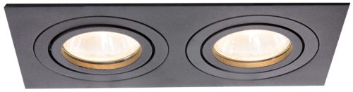 Süllyesztett spot lámpatest, négyzetes, dönthető, fekete 173x93x24mm