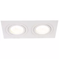  Süllyesztett spot lámpatest, négyzetes, dönthető, fehér 173x93x24mm
