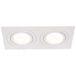   Süllyesztett spot lámpatest, négyzetes, dönthető, fehér 173x93x24mm