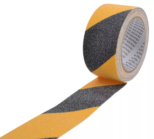 Csúszást csökkentő jelölőszalag, sárga-fekete 5m × 50mm
