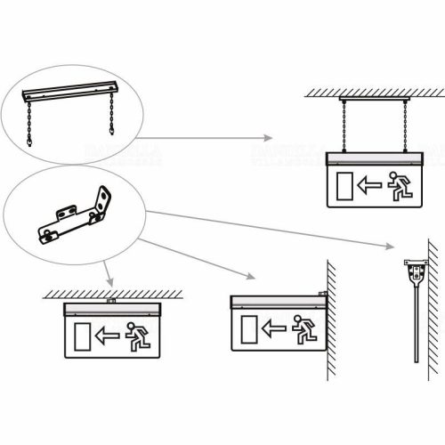 Vészvilágító függesztő szett STI1178, STI1179 vészvilágítóhoz