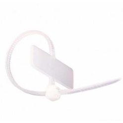 Kábelkötegelő jelzőcímkés 110x2,5 Fehér