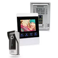 Kaputelefon szett video 4,3col 4 vezetékes 600TVL esővédővel, 45 fokos tartóval