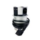 Hálózati elosztó rejtett, asztalba süllyeszthető, kerek hengeres 3db aljzat 2db USB